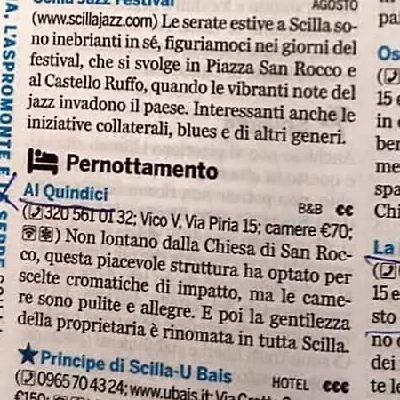 Al Quindici 3*
